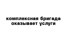 комплексная бригада оказывает услуги